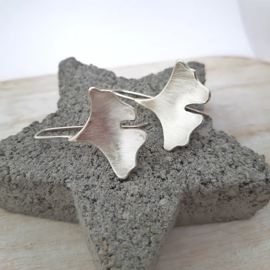 Pendientes de plata Gynkgo Biloba, m
