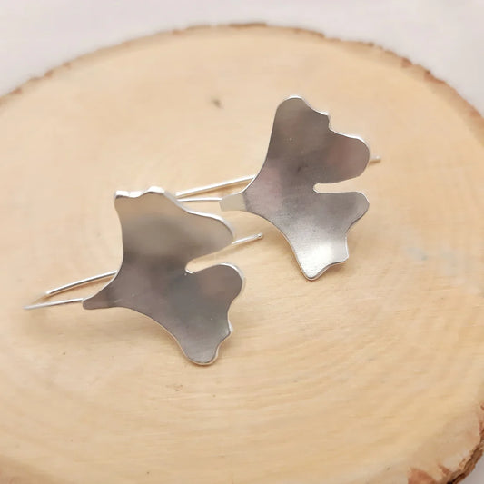 Pendientes de plata Gynkgo Biloba, m