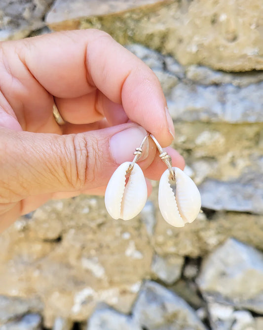Pendientes d plata y cauri
