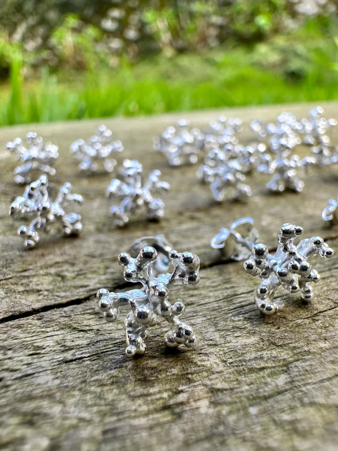 Pendientes de plata y coral