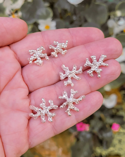 Pendientes de plata y coral