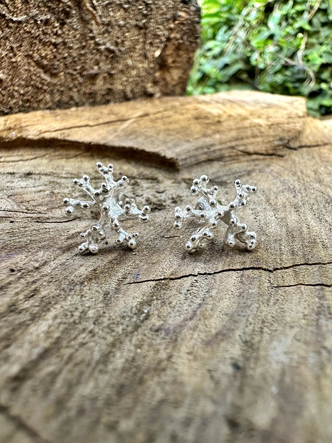 Pendientes de plata y coral