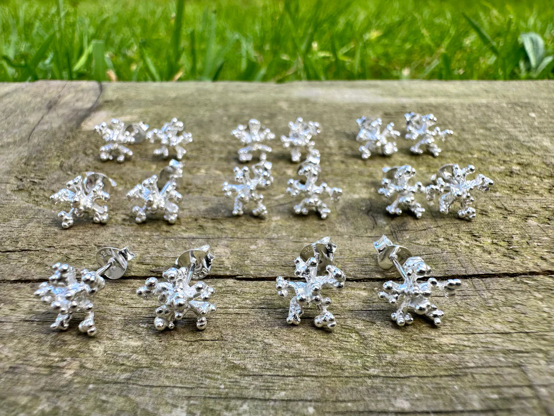 Pendientes de plata y coral