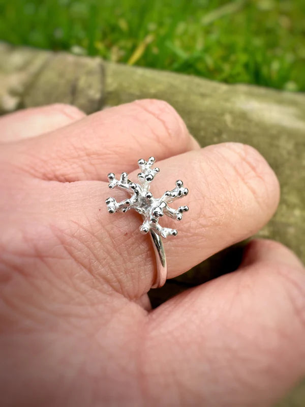 ANILLO CORAL DE PLATA