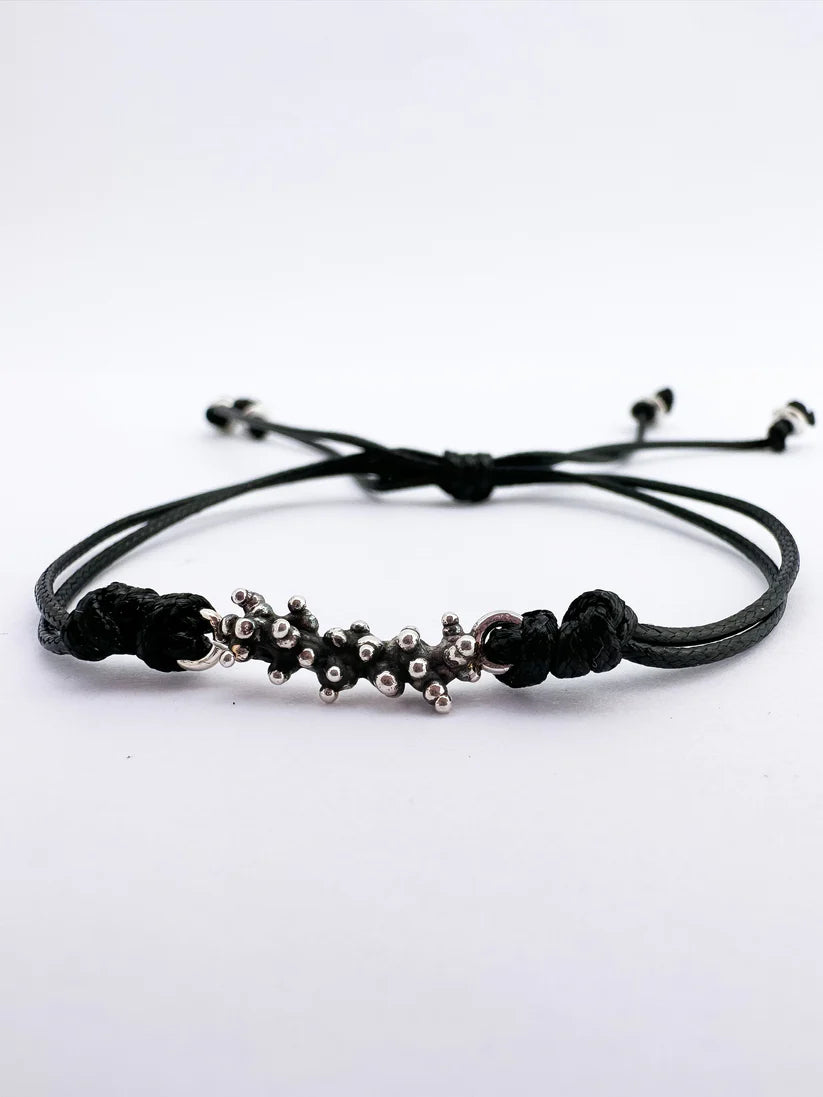PULSERA DE PLATA BARRA DE CORAL