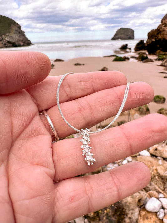 Colgante de plata barra de coral