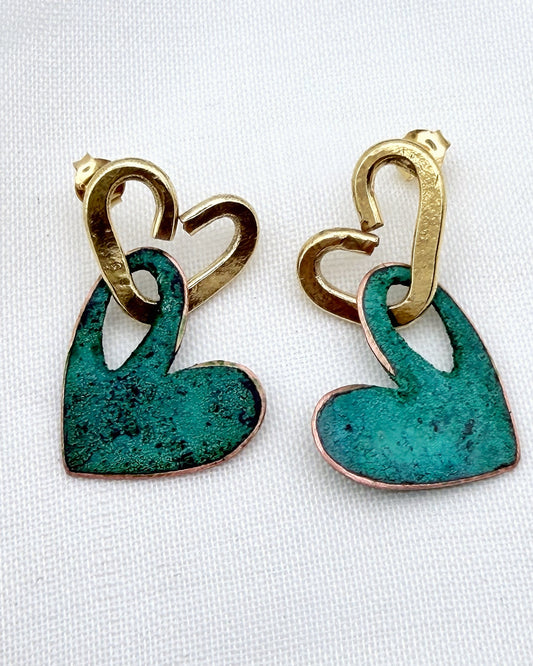 PENDIENTES DOBLE CORAZÓN