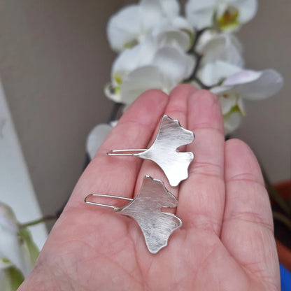Pendientes de plata Gynkgo Biloba, m