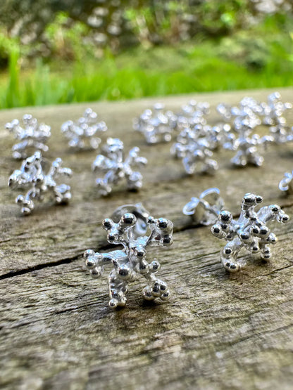 Pendientes de plata y coral
