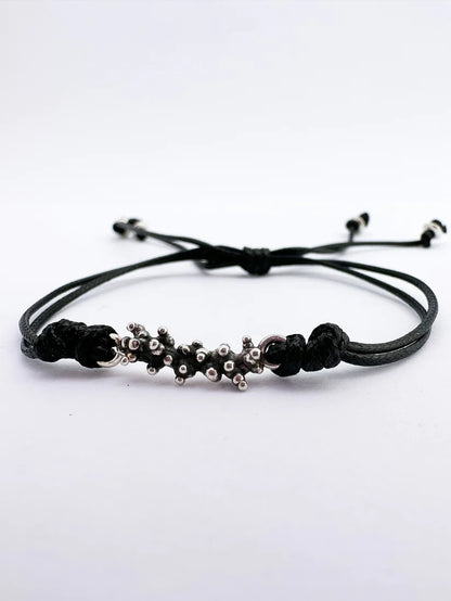 PULSERA DE PLATA BARRA DE CORAL