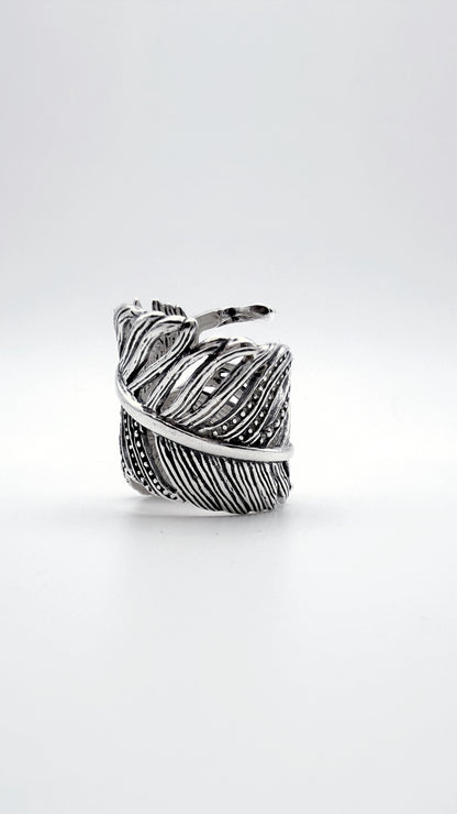 ANILLO PLUMA DE PLATA
