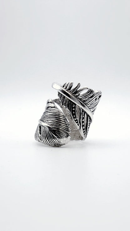 ANILLO PLUMA DE PLATA
