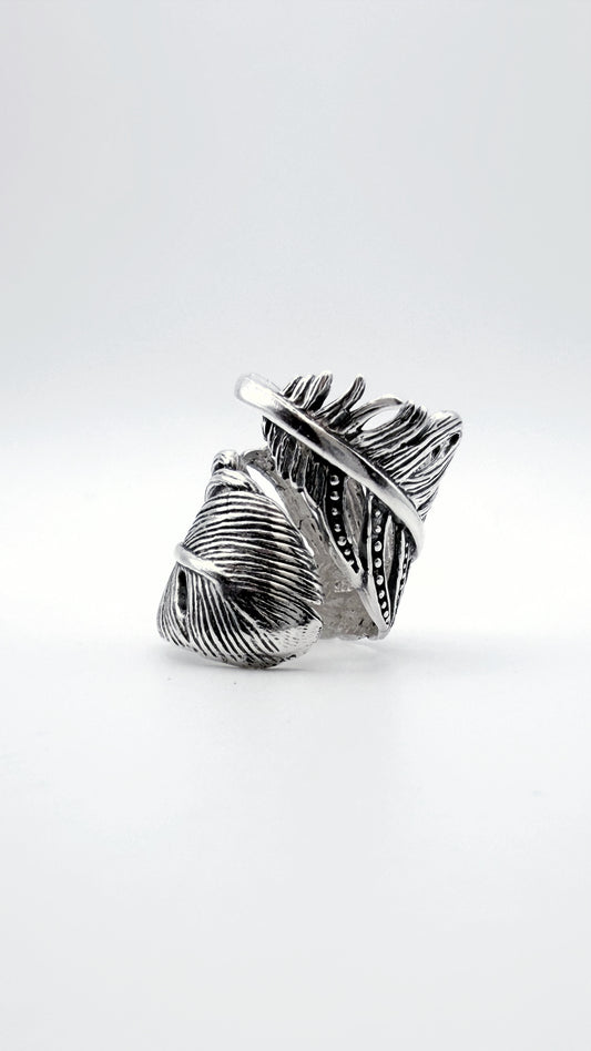 ANILLO PLUMA DE PLATA