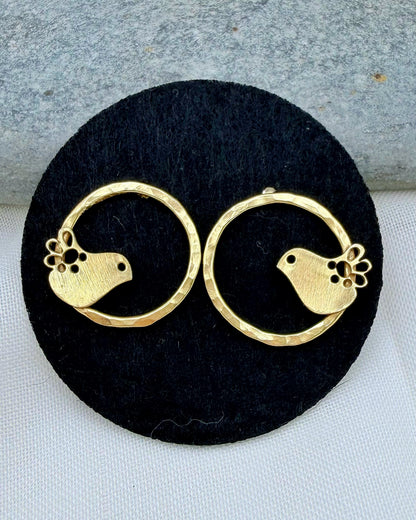 PENDIENTES AROS CANARIOS ORO
