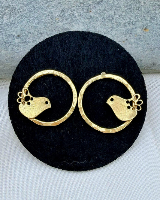 PENDIENTES AROS CANARIOS ORO