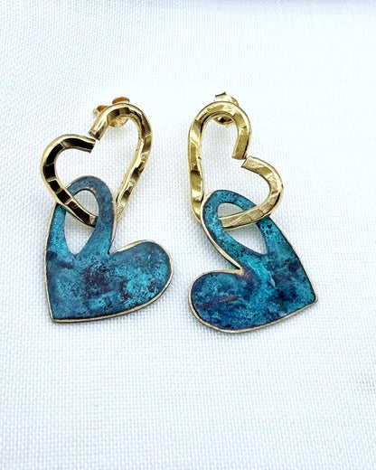 PENDIENTES DOBLE CORAZÓN