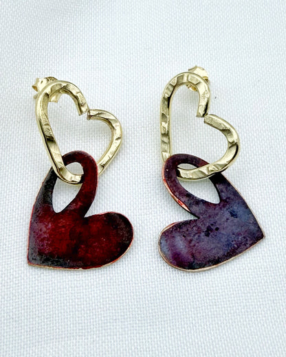 PENDIENTES DOBLE CORAZÓN